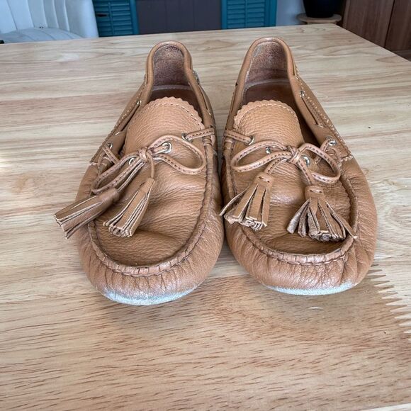 Coach Tan Leather Moccasins with Tassels - Picture 2 of 7